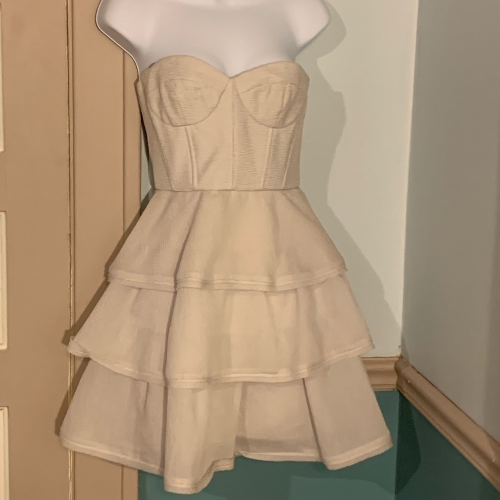 Light grey “cupcake” bustier dress